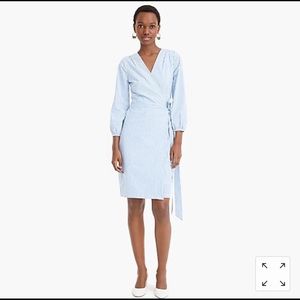 J. Crew Wrap dress in striped cotton poplin 6 EUC